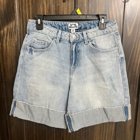 Casual Light Blue Jean Shorts for Women - Picture 2 of 5